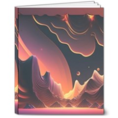 Fire Flame Burn Hot Heat Light Burning Orange 8  X 10  Hardcover Notebook