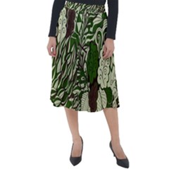 Texture Ornament Pattern Seamless Paisley Classic Velour Midi Skirt 