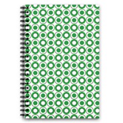 Mazipoodles Green White Donuts Polka Dot  5 5  X 8 5  Notebook by Mazipoodles