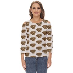 Cozy Coffee Cup Cut Out Wide Sleeve Top