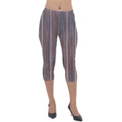 Dark Digital Wood Like Lightweight Velour Capri Leggings 