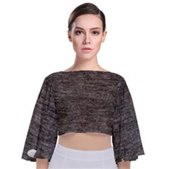 Gray Digital Fabric Vintage Tie Back Butterfly Sleeve Chiffon Top by ConteMonfrey