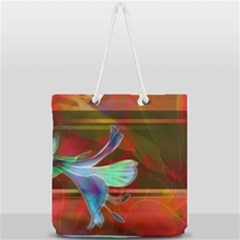 Abstract Fractal Design Digital Wallpaper Graphic Backdrop Full Print Rope Handle Tote (large) by uniart180623