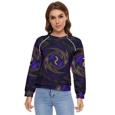 Manadala Twirl Abstract Women s Long Sleeve Raglan Tee by uniart180623