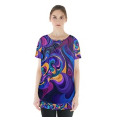 Colorful Waves Abstract Waves Curves Art Abstract Material Material Design Skirt Hem Sports Top
