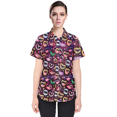 Funny Monster Mouths Women s Short Sleeve Shirt by uniart180623
