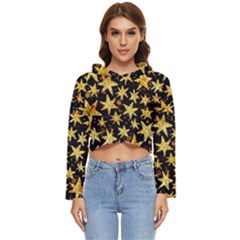 Shiny Glitter Stars Women s Lightweight Cropped Hoodie by uniart180623