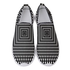 Focus Squares Optical Illusion Women s Slip On Sneakers by uniart180623