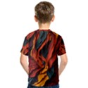 Abstract Colorful Waves Painting Art Kids  Sport Mesh Tee View2