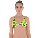 Sheets Pattern Picture Detail Halter Neck Bikini Top View1