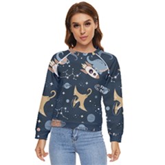 Space Theme Art Pattern Design Wallpaper Women s Long Sleeve Raglan Tee