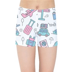Transportation Seamless Pattern Kids  Sports Shorts by Simbadda