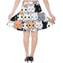 Cute-cat-kitten-cartoon-doodle-seamless-pattern Velvet High Waist Skirt View2