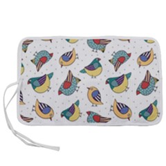 Seamless-pattern-with-hand-drawn-bird-black Pen Storage Case (s)
