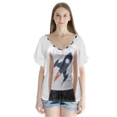 Img 20230716 195940 Img 20230716 200008 V-neck Flutter Sleeve Top