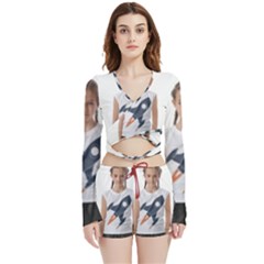 Img 20230716 195940 Img 20230716 200008 Velvet Wrap Crop Top And Shorts Set