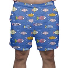 Sea Fish Blue Submarine Animal Men s Shorts by Proyonanggan