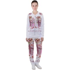 Women With Flower Casual Jacket And Pants Set by fashiontrends