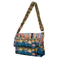 City Buildings Urban Dawn Full Print Messenger Bag (m)