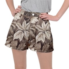 Plant Leaves Pattern Women s Ripstop Shorts by Amaryn4rt