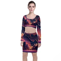 Fire Flame Burn Hot Heat Light Burning Orange Top And Skirt Sets by pakminggu