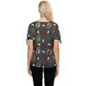 Art Halloween Pattern Creepy Design Digital Papers Bow Sleeve Button Up Top View4