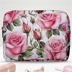 Flower Rose Pink Make Up Pouch (large) by Ravend
