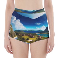 Beach Island Nature High-waisted Bikini Bottoms by Ravend