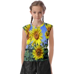 Sunflower Gift Kids  Raglan Cap Sleeve Tee by artworkshop