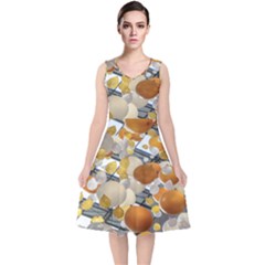 Wallpapper V-neck Midi Sleeveless Dress  by artworkshop