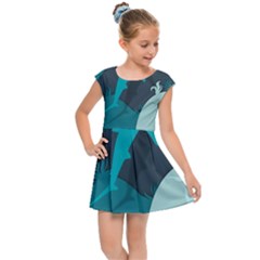 Ocean Turtle Shark Sea Life Sea Kids  Cap Sleeve Dress by pakminggu
