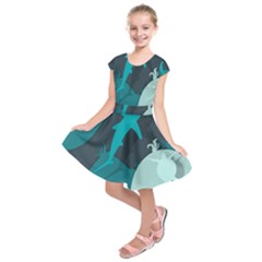 Ocean Turtle Shark Sea Life Sea Kids  Short Sleeve Dress by pakminggu