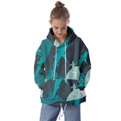Ocean Turtle Shark Sea Life Sea Kids  Oversized Hoodie by pakminggu