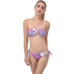 Pink Mountains Grand Canyon Psychedelic Mountain Twist Bandeau Bikini Set by uniart180623