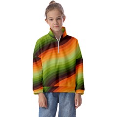 Swirl Abstract Twirl Wavy Wave Pattern Kids  Half Zip Hoodie by pakminggu