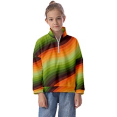 Swirl Abstract Twirl Wavy Wave Pattern Kids  Half Zip Hoodie by pakminggu