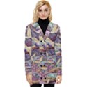 Textile-fabric-cloth-pattern Button Up Hooded Coat  View1