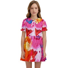 Colorful-100 Kids  Sweet Collar Dress