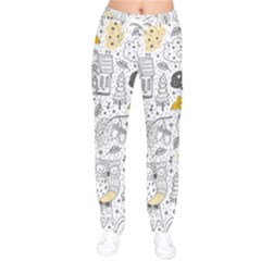 Doodle Seamless Pattern With Autumn Elements Women Velvet Drawstring Pants by pakminggu