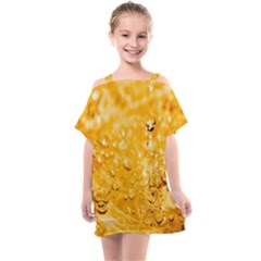 Water-gold Kids  One Piece Chiffon Dress