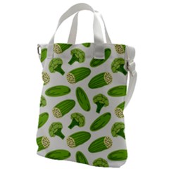 Vegetable Pattern With Composition Broccoli Canvas Messenger Bag by pakminggu