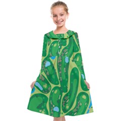 Golf Course Par Golf Course Green Kids  Midi Sailor Dress by Cowasu