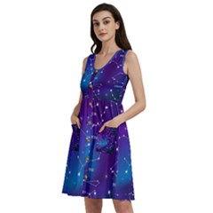 Realistic Night Sky With Constellations Sleeveless Dress With Pocket by Cowasu