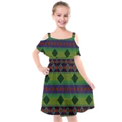 Background-batik 01 Kids  Cut Out Shoulders Chiffon Dress