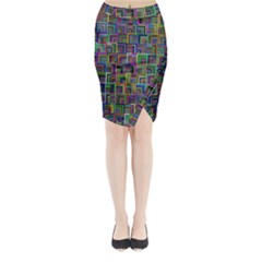 Wallpaper-background-colorful Midi Wrap Pencil Skirt by Bedest