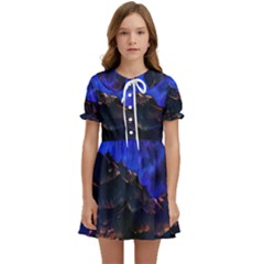 Landscape-sci-fi-alien-world Kids  Sweet Collar Dress by Bedest