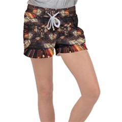 Library-tunnel-books-stacks Women s Velour Lounge Shorts by Bedest