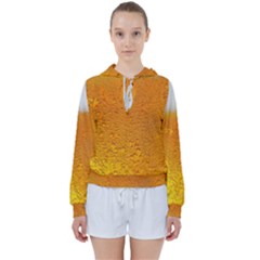 Beer Bubbles Pattern Women s Tie Up Sweat by Cowasu