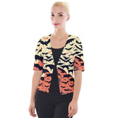 Bat Pattern Cropped Button Cardigan by Valentinaart