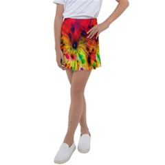 Color-background-structure-lines Kids  Tennis Skirt